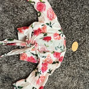 Floral Tie-Front Top